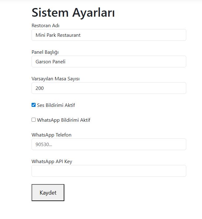 Sistem ayarları ekranı