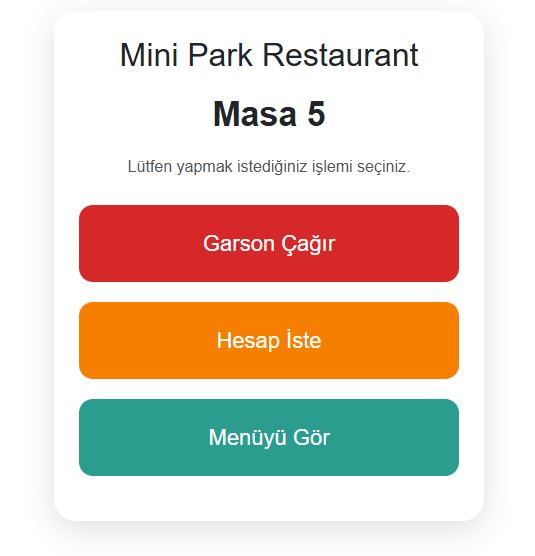 Müşteri masa ekranı